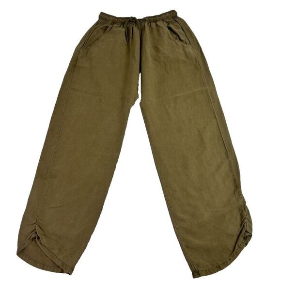 By anthropologie Pant Women Small Green Drawstring Elastic Atleisure Lightweight - Picture 1 of 16